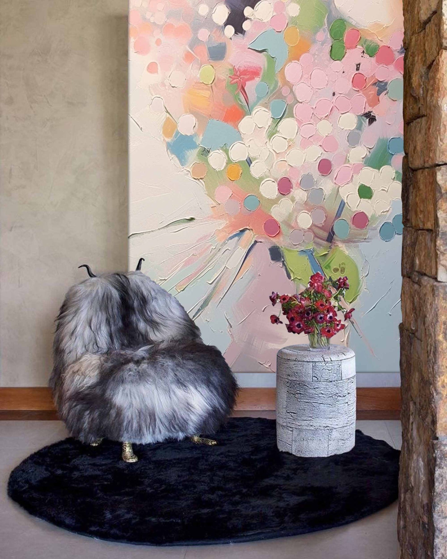 Pastel Bouquet - Colorful Impressionist Wall Art, Textured Flower Painting