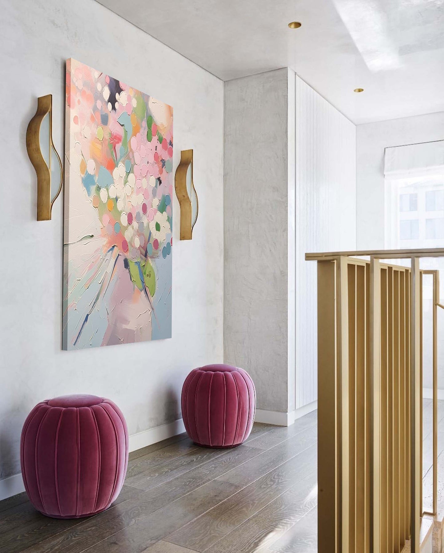 Pastel Bouquet - Colorful Impressionist Wall Art, Textured Flower Painting