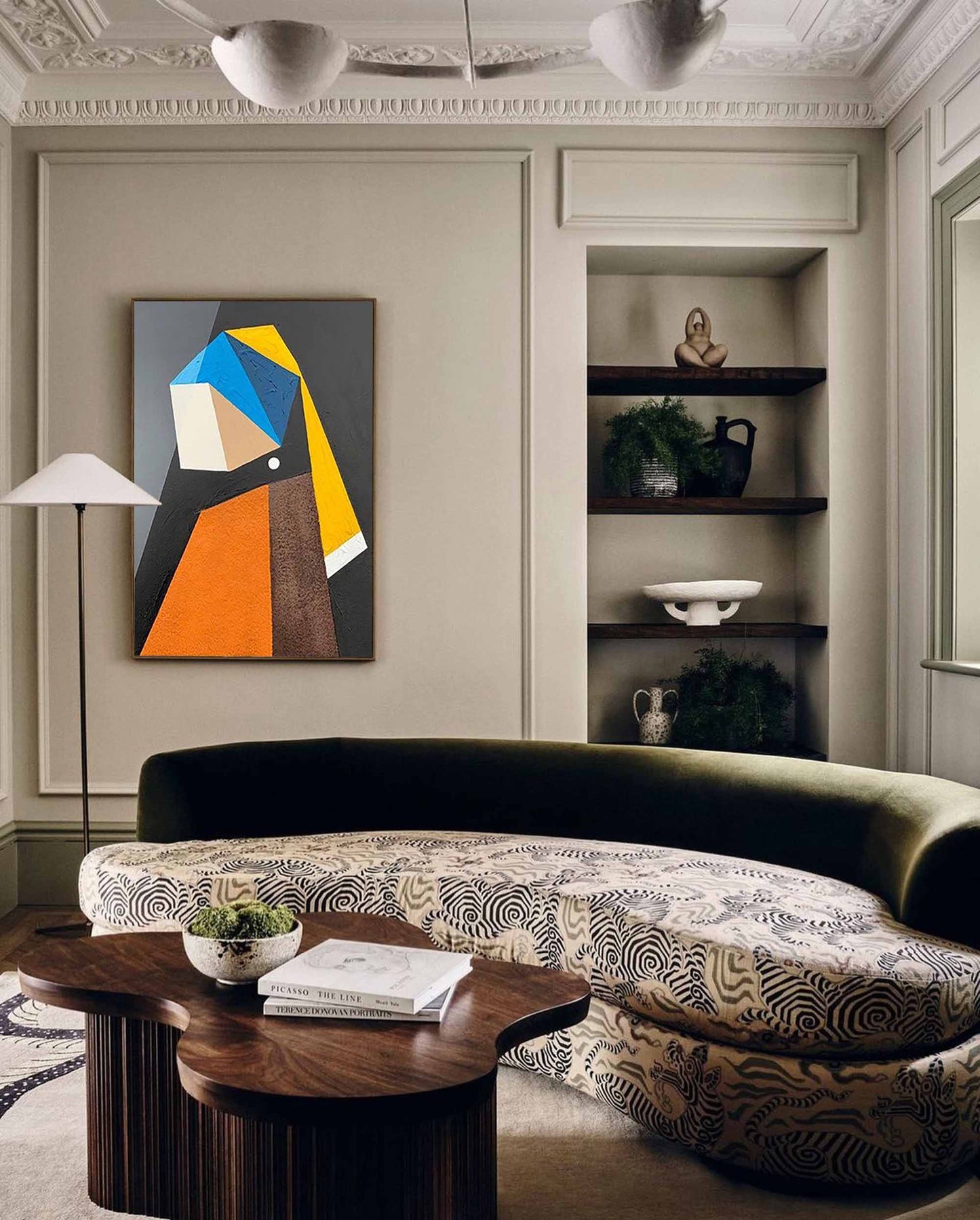 Geometric Pearl - Modern Cubist Style Geometric Wall Art Canvas