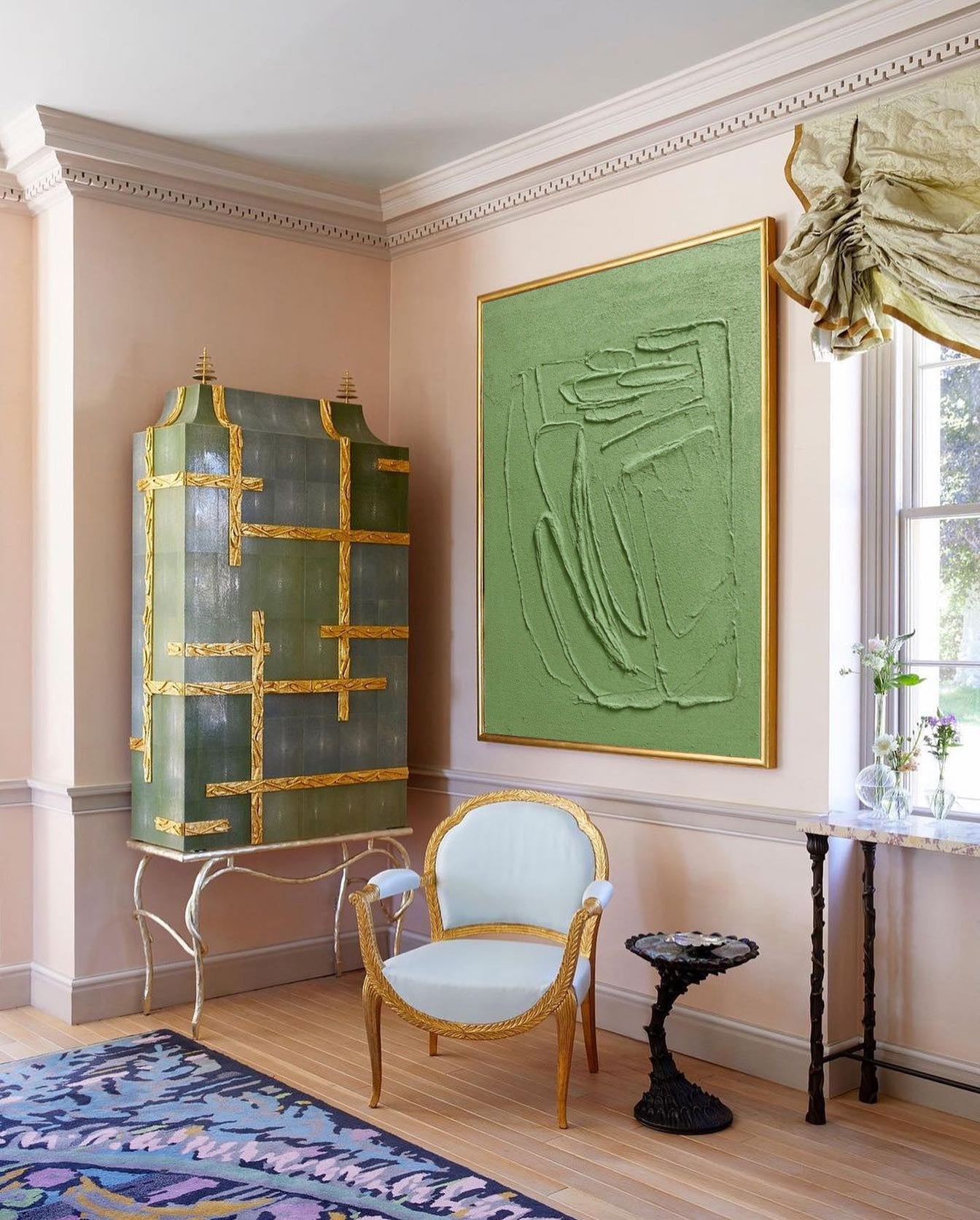 Elemental Form - Minimalist Textured Olive Green Wall Art