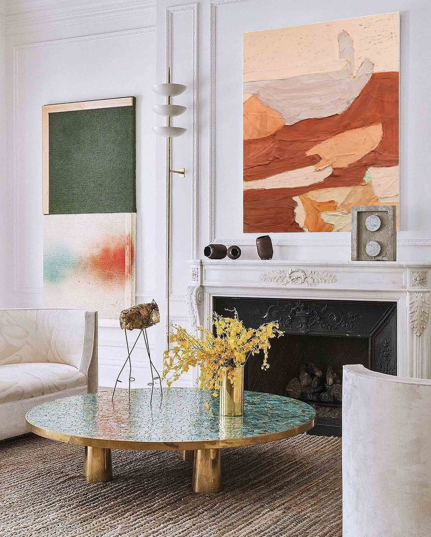 Terracotta Peaks - Abstract Mountain Art, Textured Earth Tone Painting