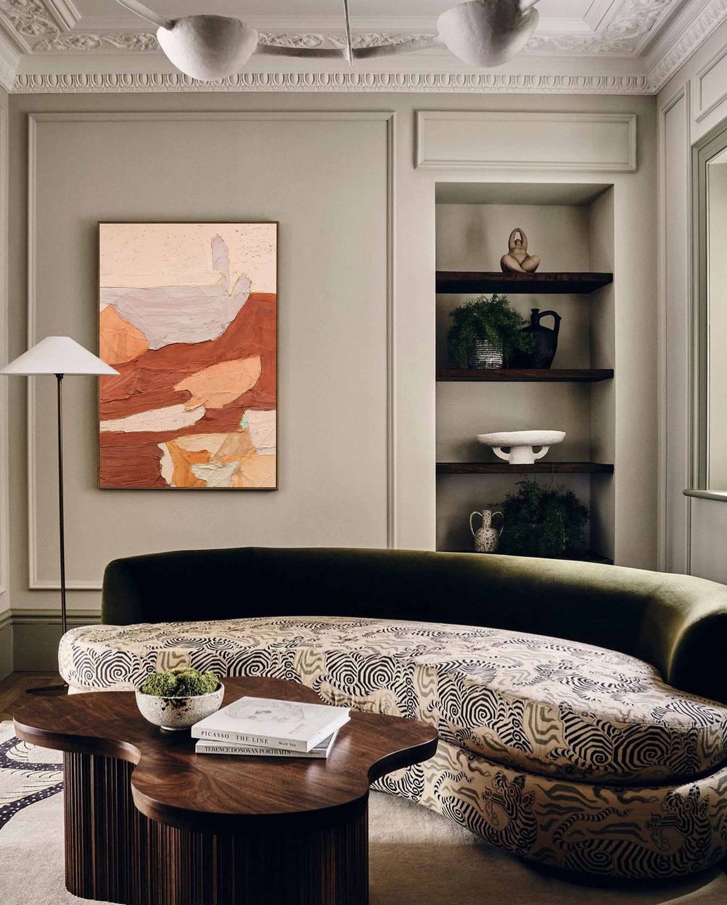 Terracotta Peaks - Abstract Mountain Art, Textured Earth Tone Painting