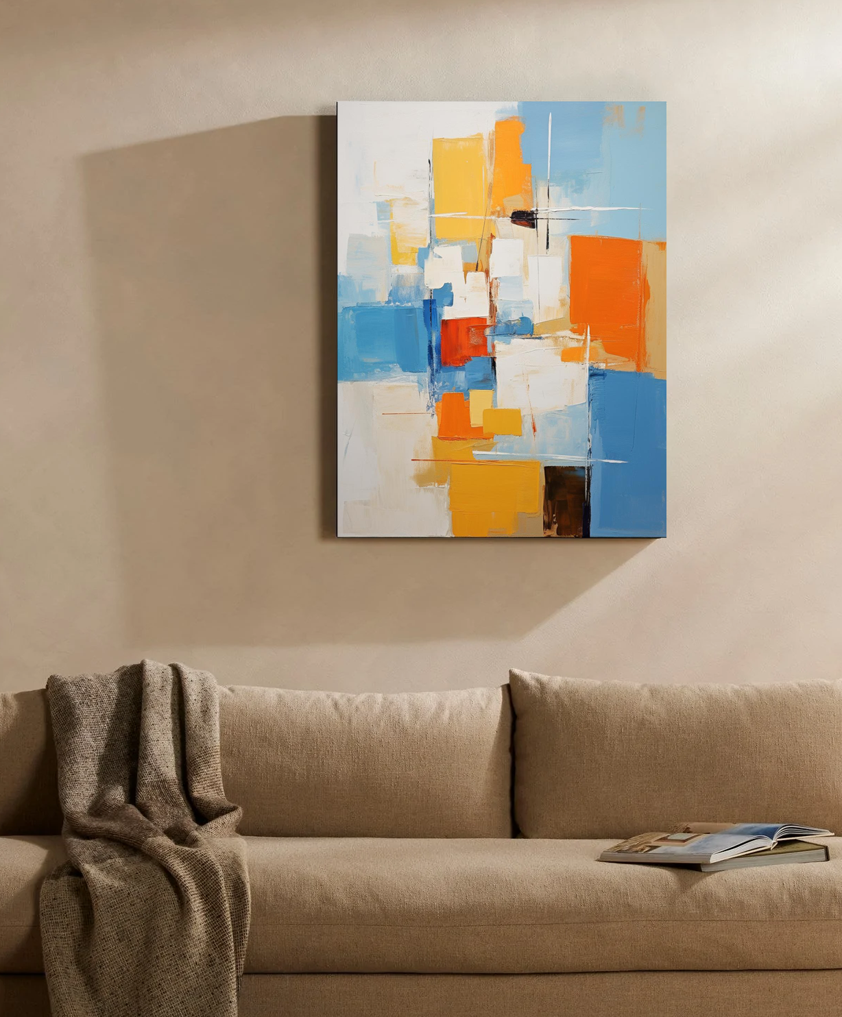 City Blocks - Modern Abstract Vertical Wall Art Canvas