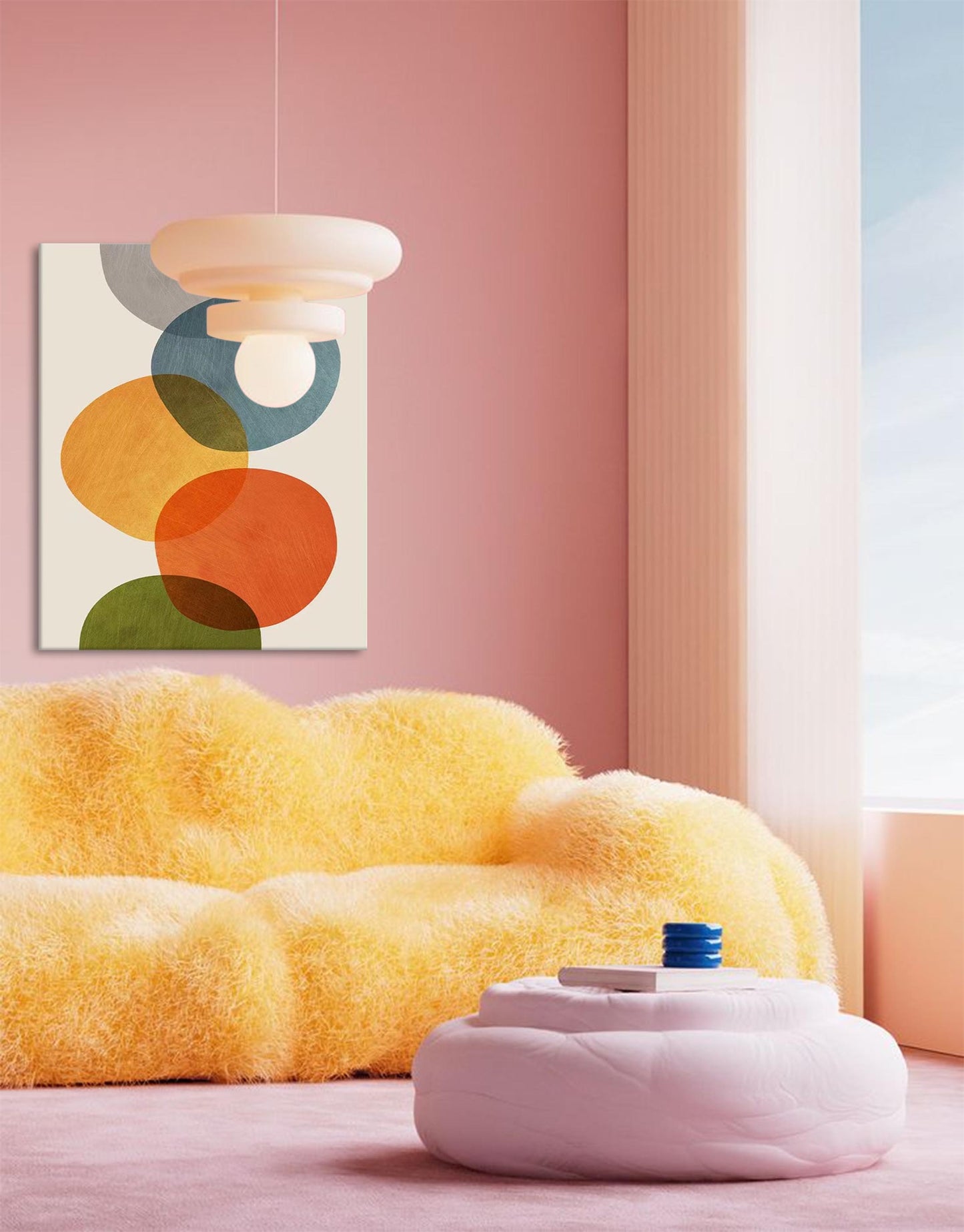 Overlapping Circles - Mid Century Modern Wall Art Canvas Print