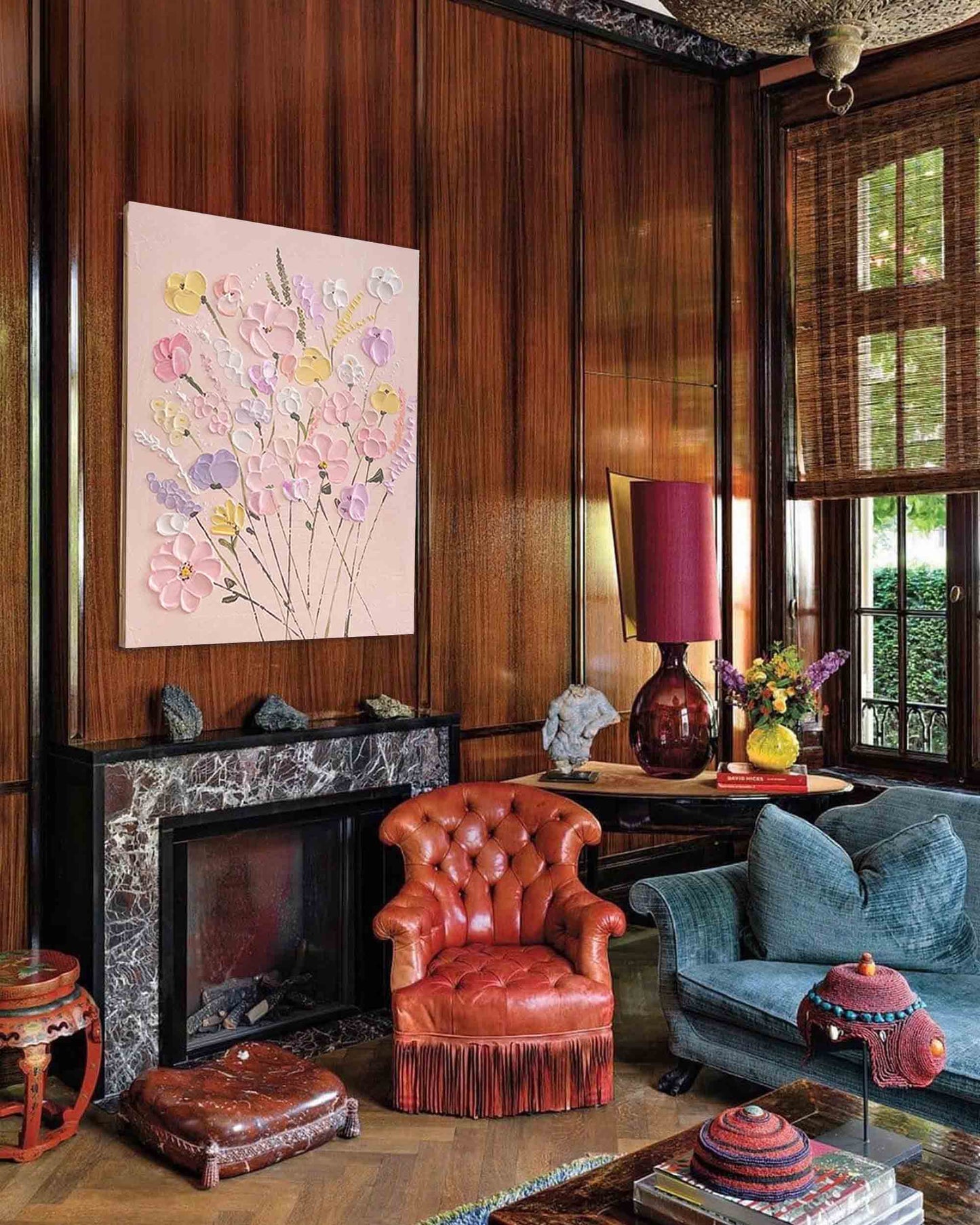 Pastel Garden - 3D Textured Pink Floral Wall Art Painting