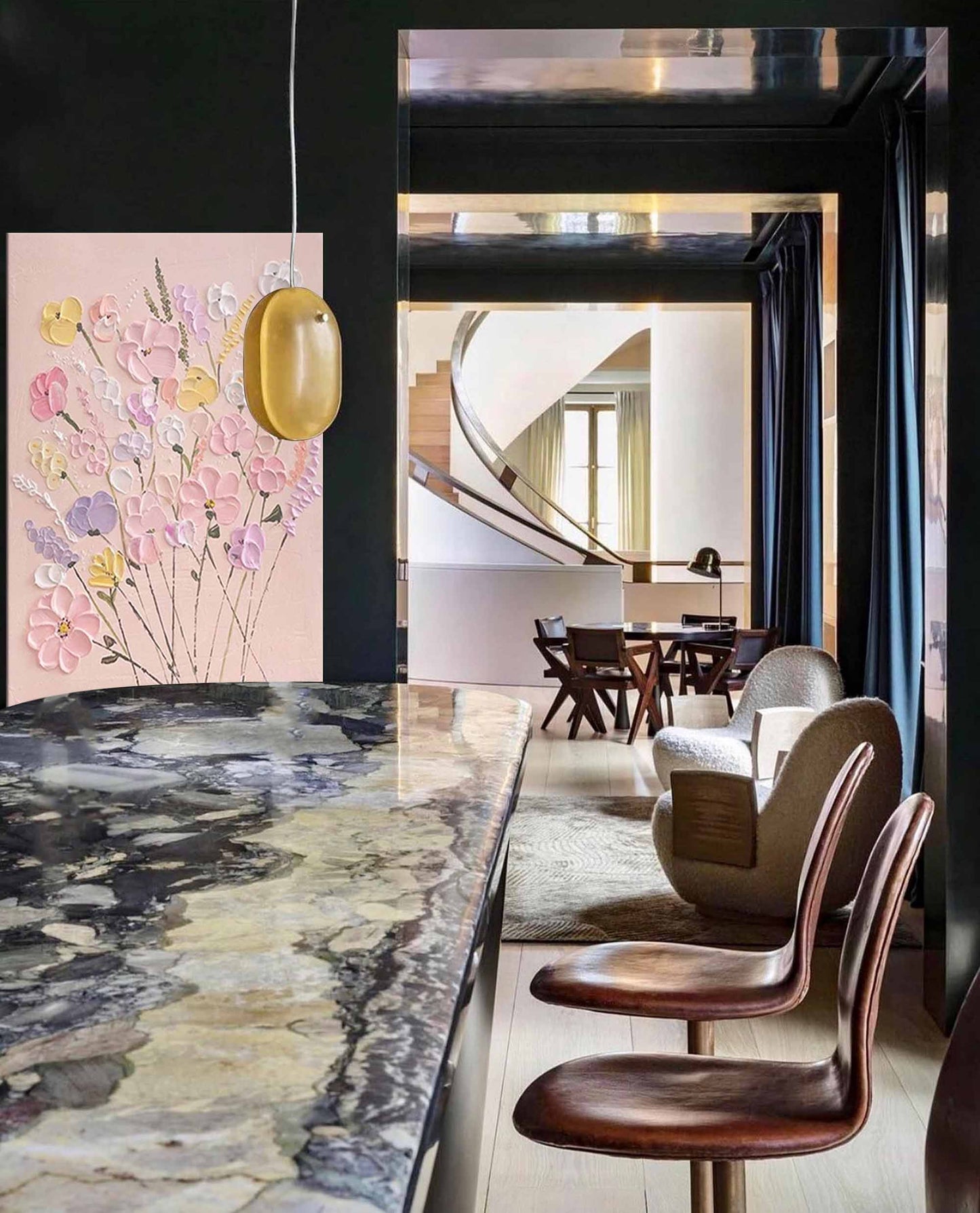 Pastel Garden - 3D Textured Pink Floral Wall Art Painting