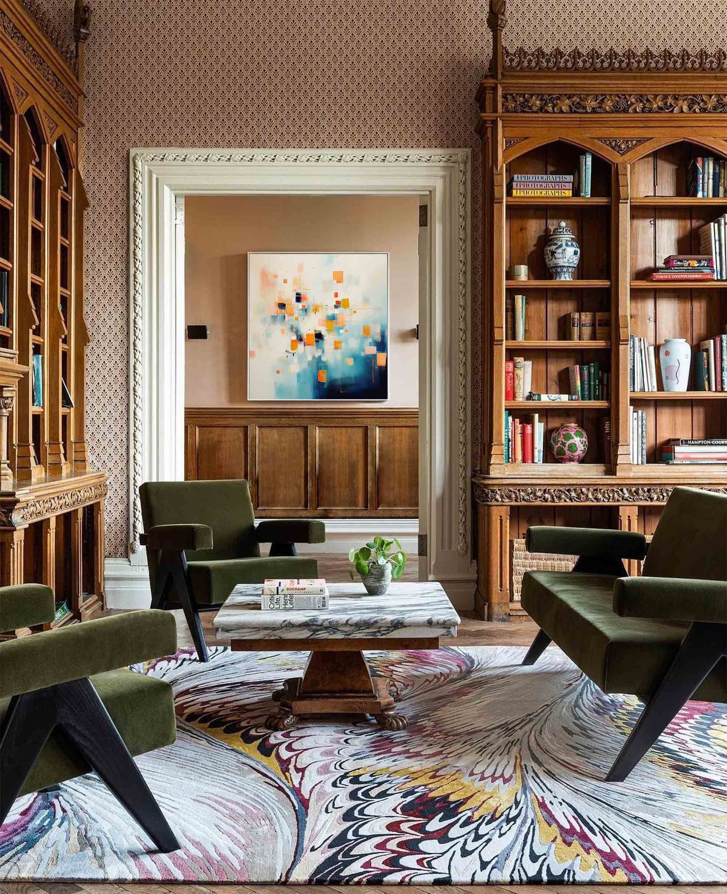 Digital Horizon - Large Modern Geometric Abstract Painting