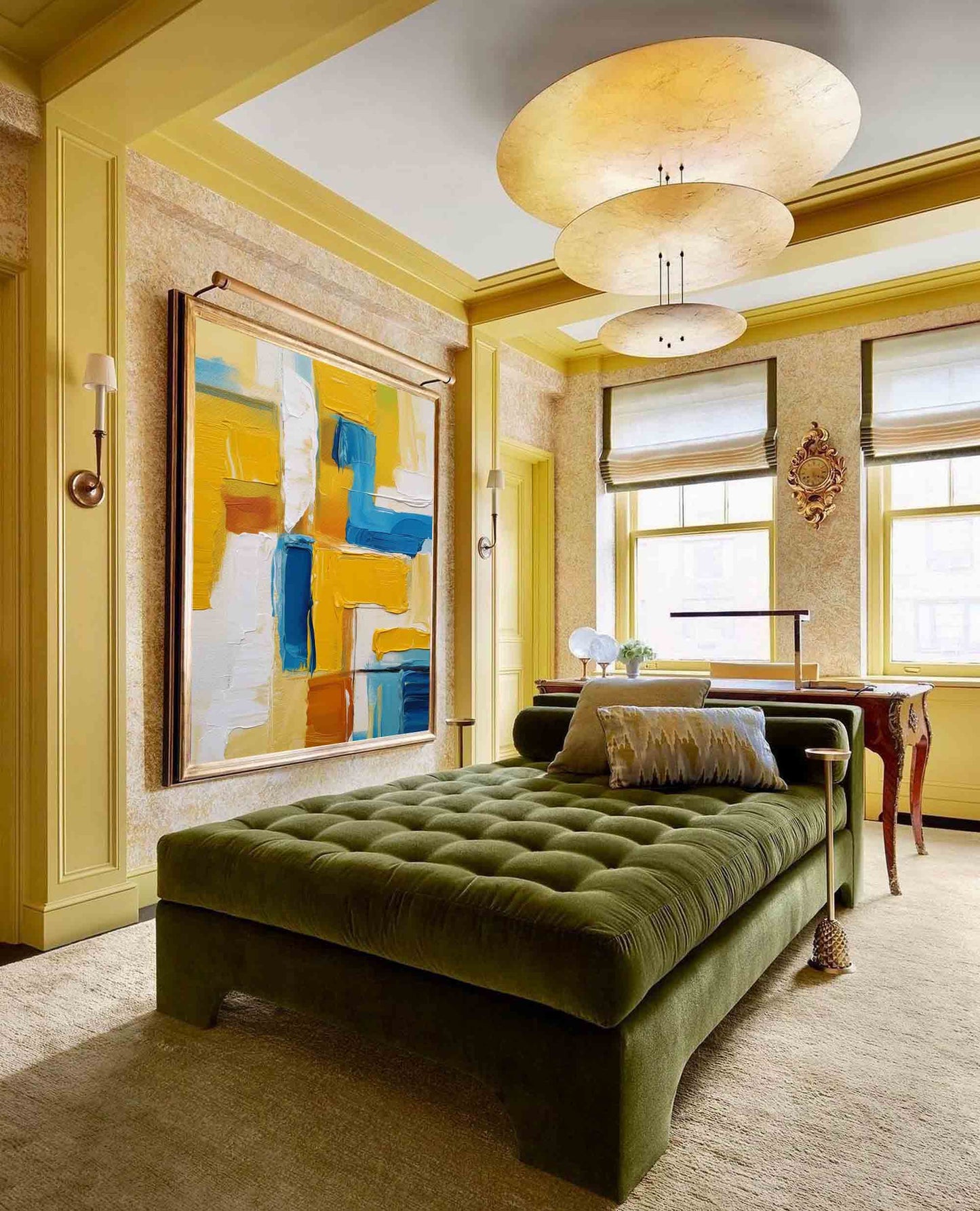 Coastal Blocks - Blue and Yellow Abstract Paintings with Texture