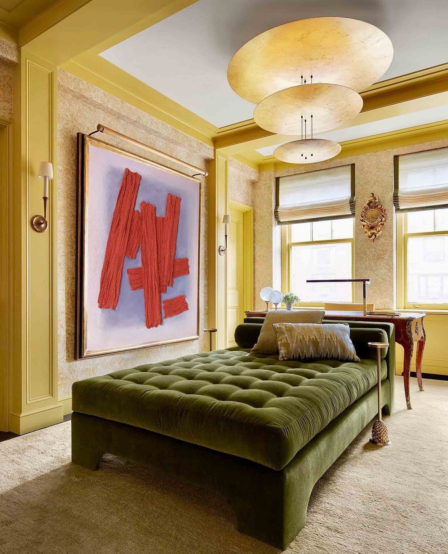 Crimson Weave - Bold Abstract Red Art, Textured Fabric Painting