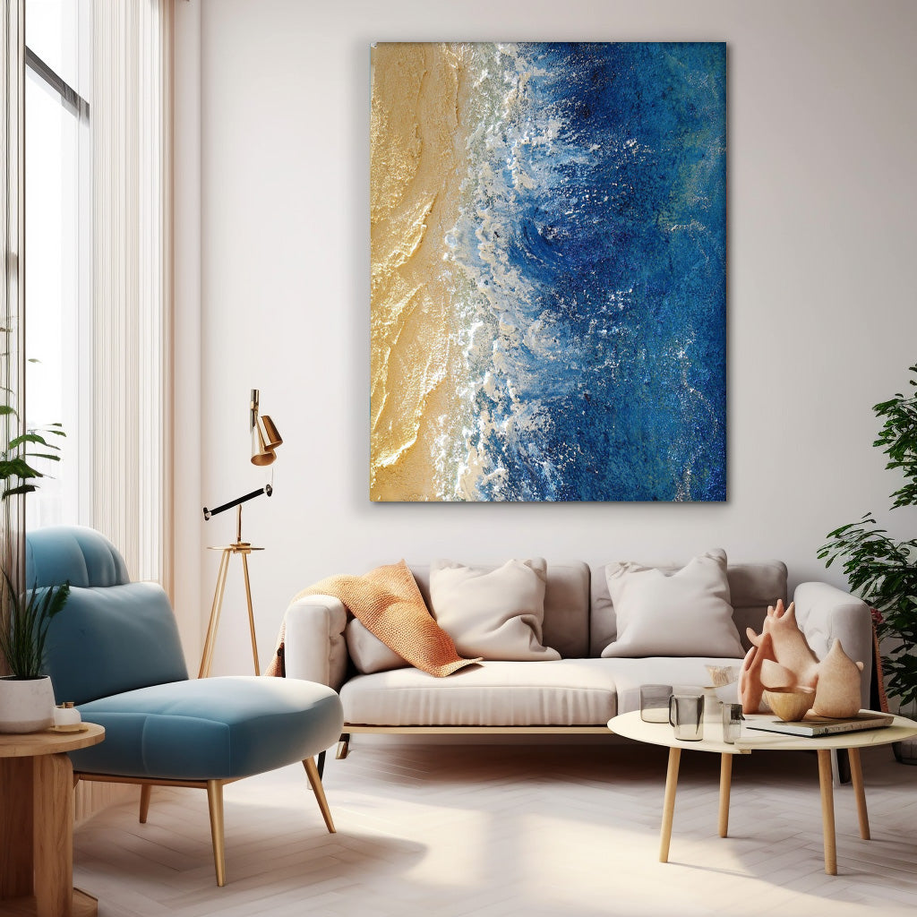 Ocean Vista - Textured Beach Scene Wall Art, 3D Coastal Painting