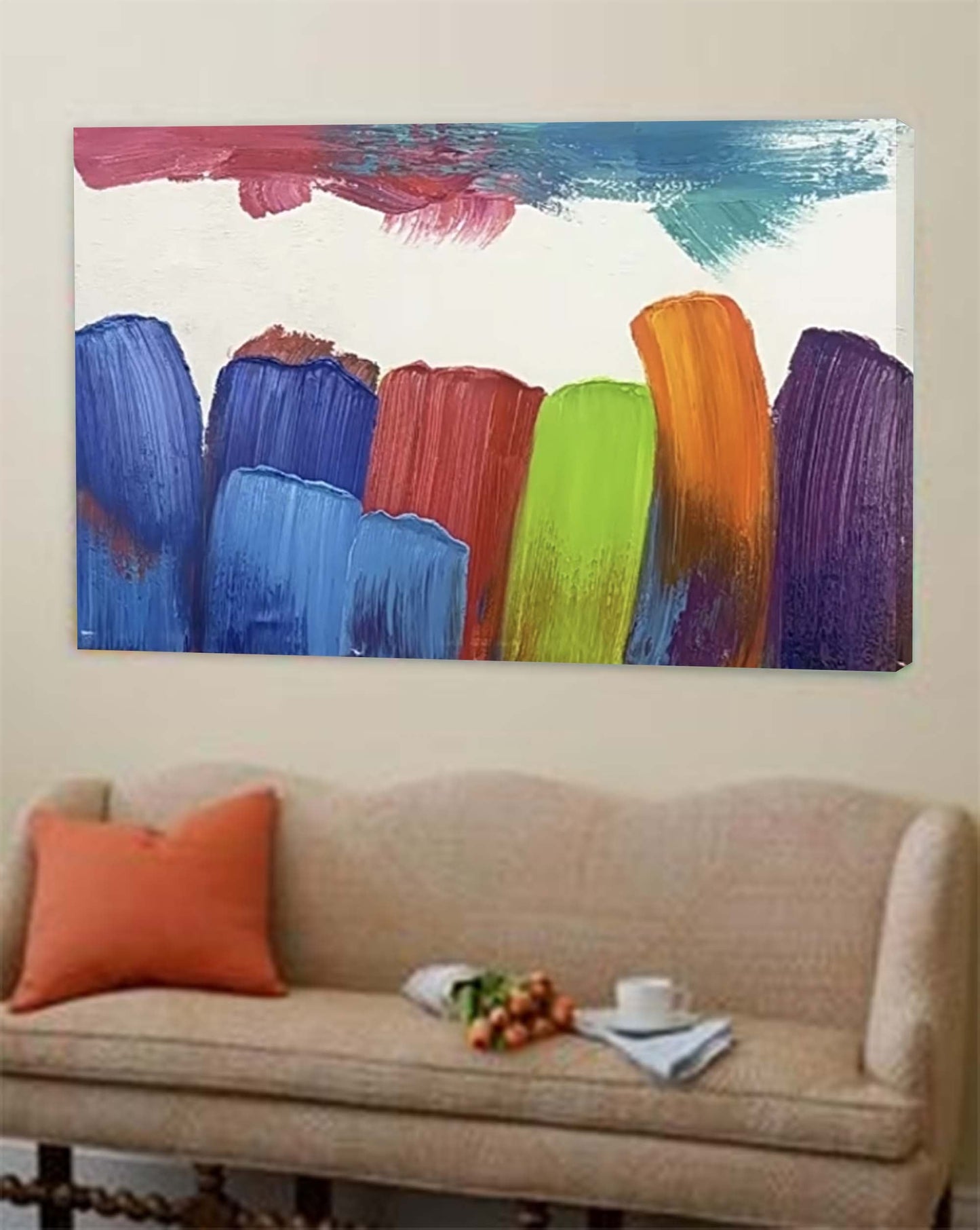 Color Valley - Abstract Landscape Painting Colorful Canvas Art