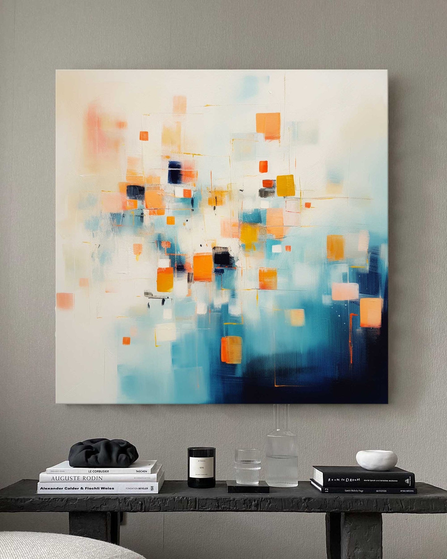 Digital Horizon - Large Modern Geometric Abstract Painting