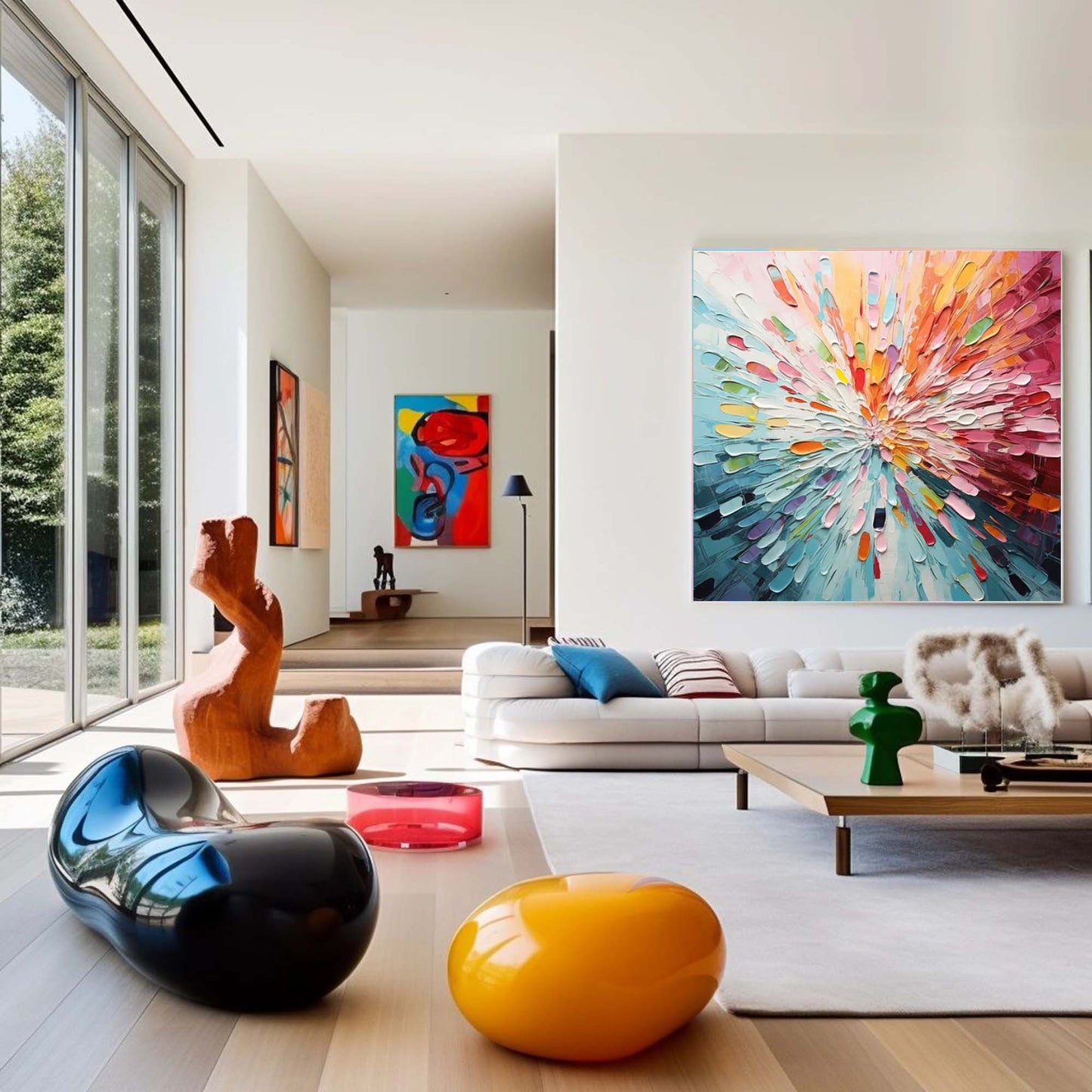 Color Burst - Vibrant and Textured Colorful Oil Painting