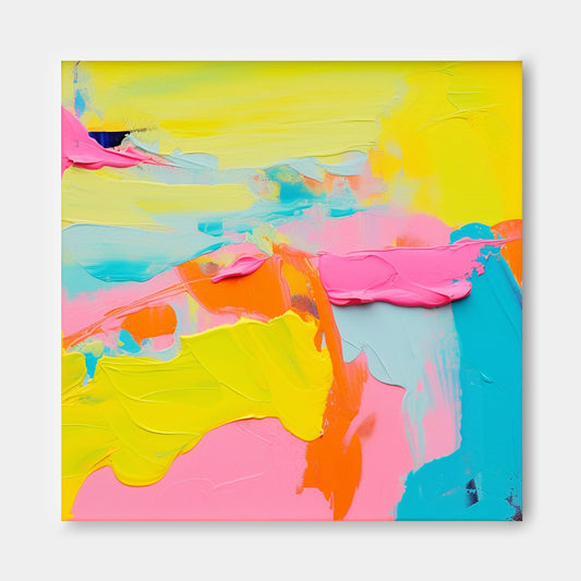 Summer Fiesta - Bright and Happy Abstract Painting with Heavy Texture