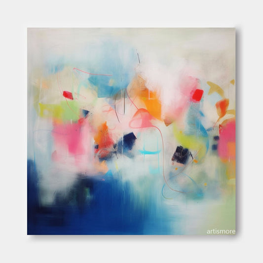 Joyful Mist - Abstract Art Colorful Painting, Modern Expressionist Art