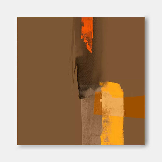 Ember - Dark Brown Textured Wall Art with Burnt Orange Accents