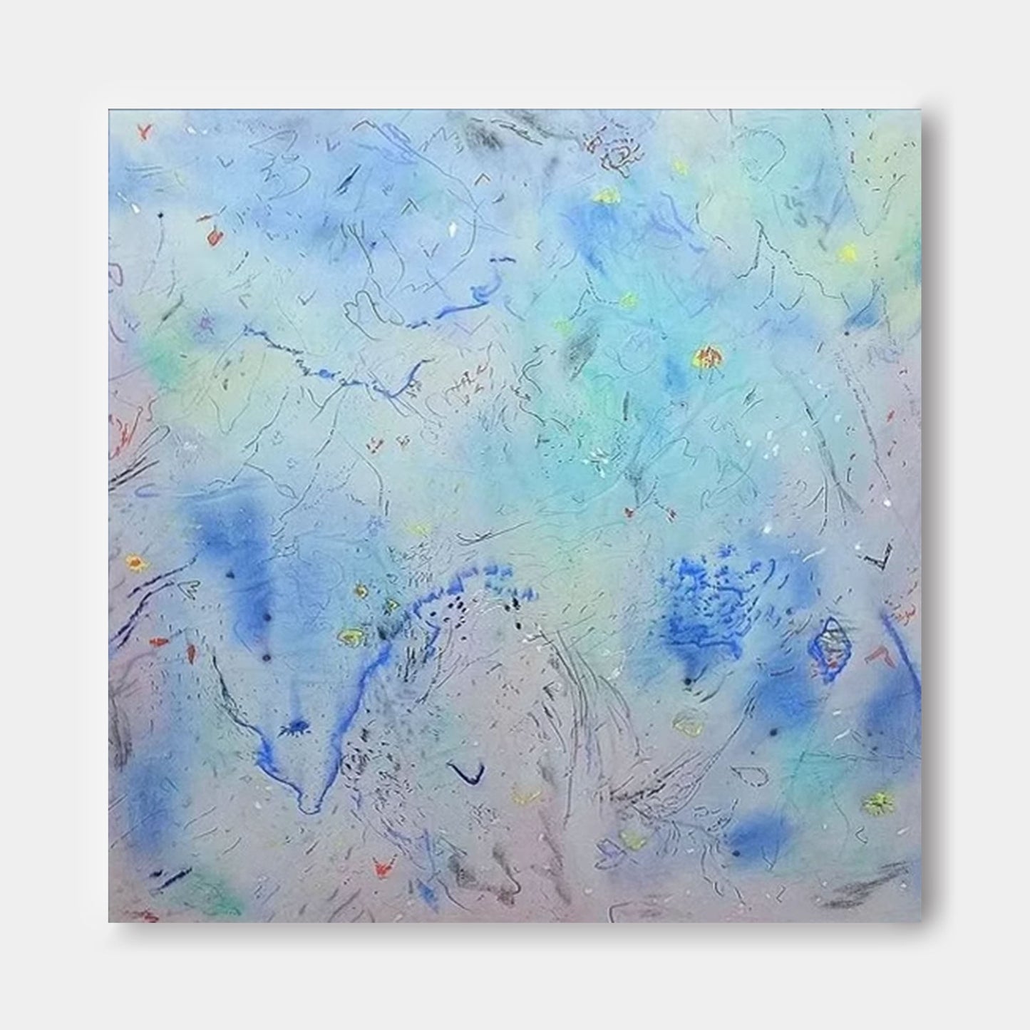 Celestial Dream - Ethereal Blue White Abstract Painting