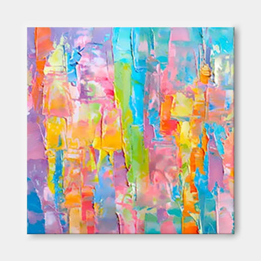 Spectrum Joy - Rainbow Wall Art Colorful Abstract Canvas Painting