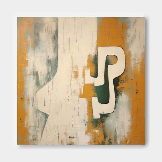 Urban Glyph - Yellow and Green Abstract Graffiti Wall Art