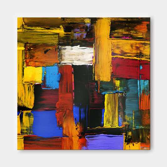 Urban Blocks - Modern Abstract Wall Art Textured Canvas Painting