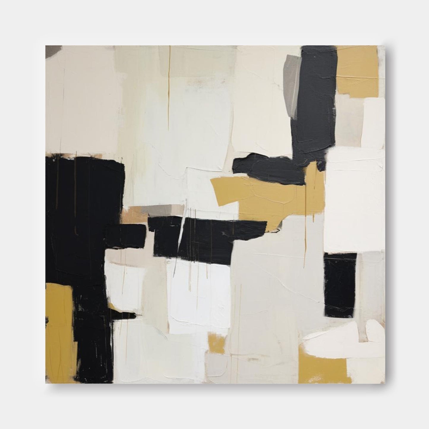 Structure in Ochre - Contemporary Textured Yellow Abstract Painting