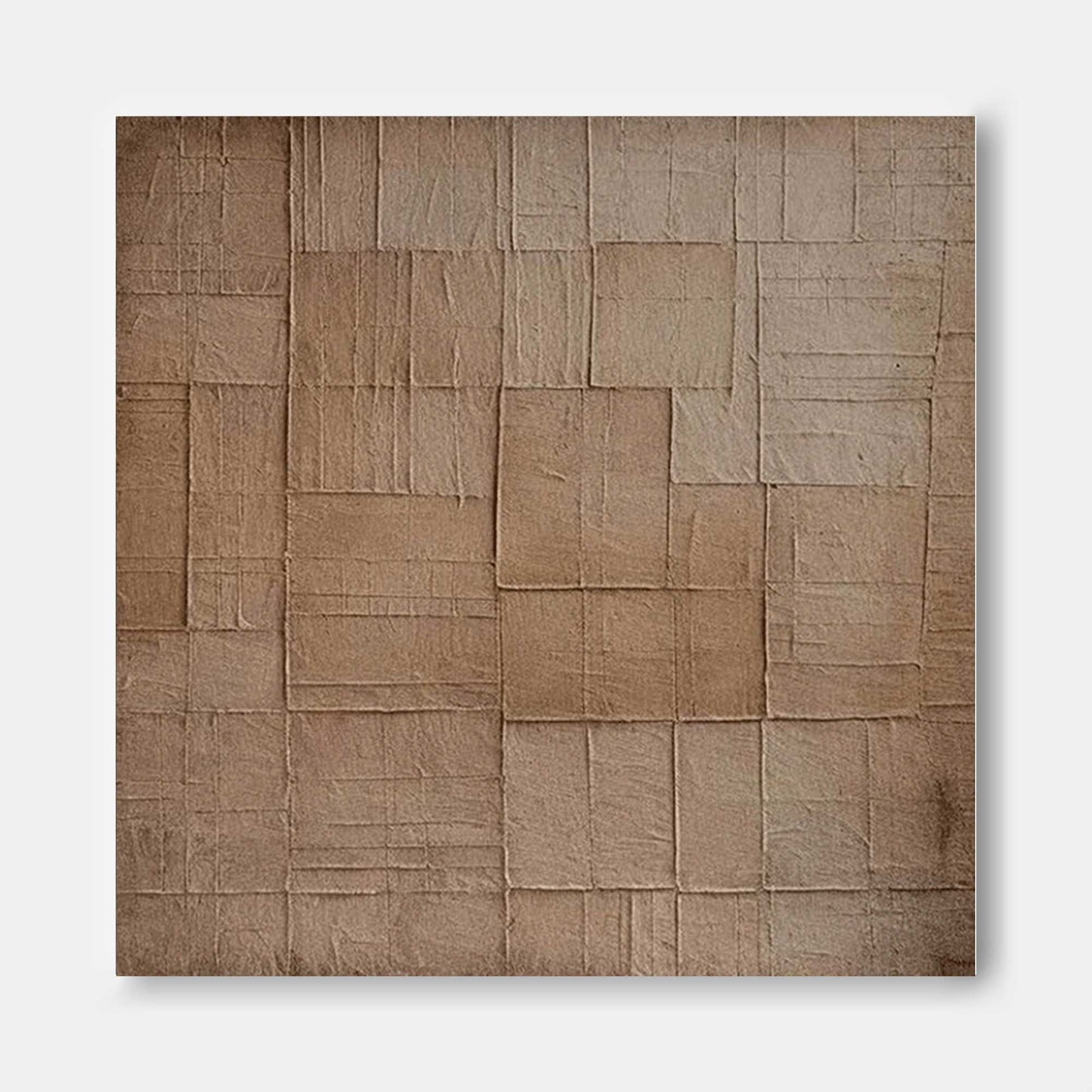 Woven Earth - Brown Minimalist Rustic Wall Art with Texture