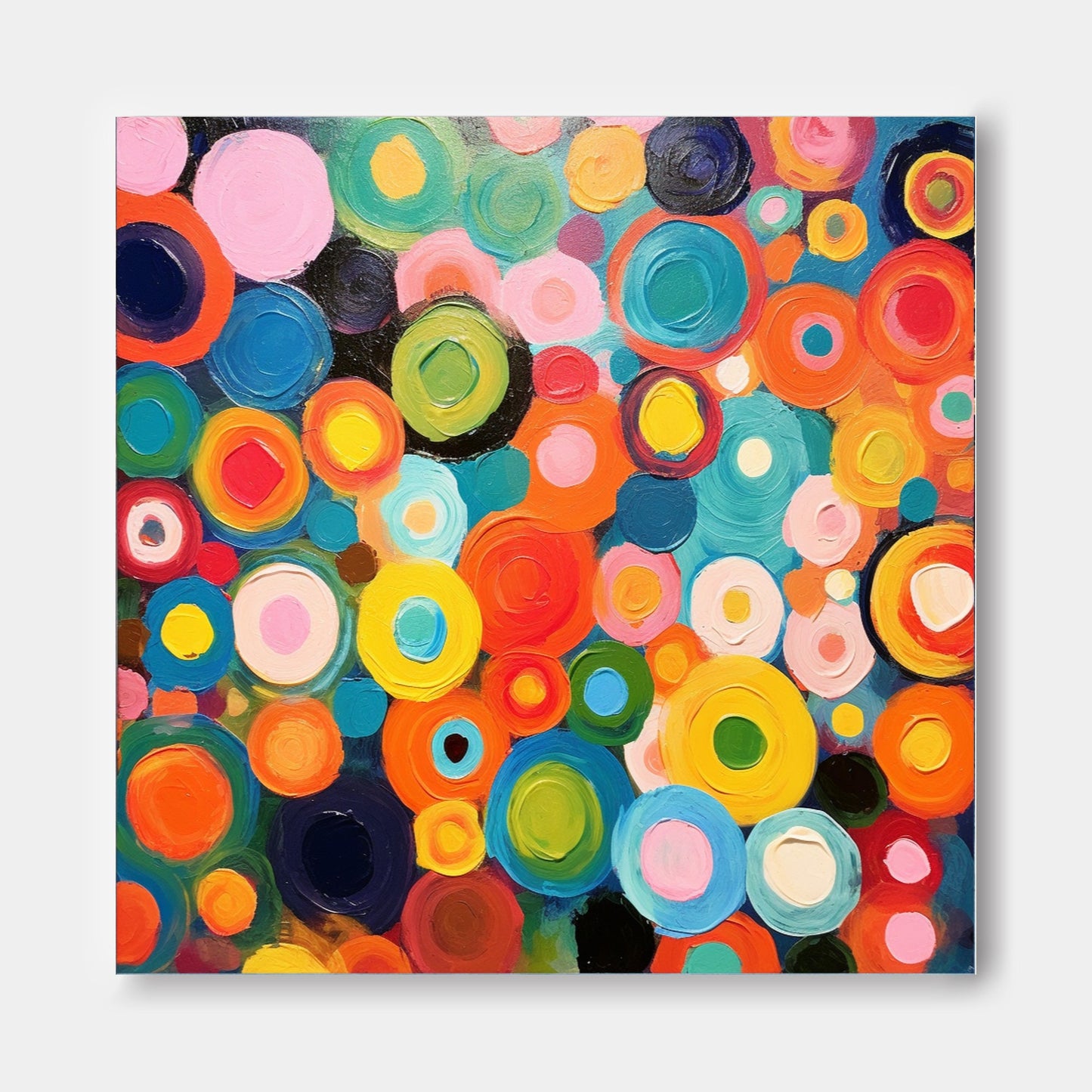 Joyful Circles - Vibrant and Funky Wall Art, Happy Abstract Painting