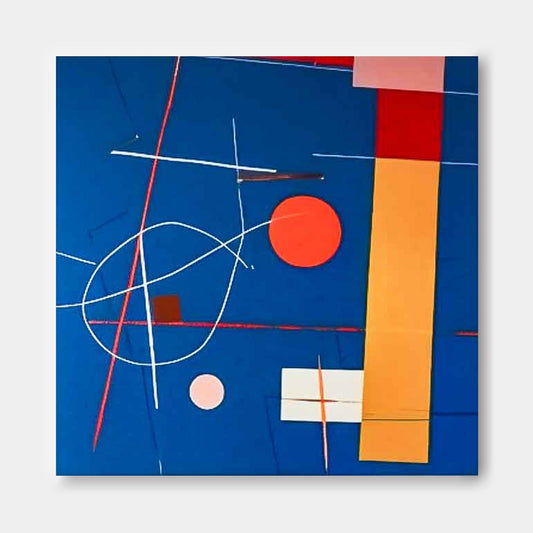Cosmic Chart - Square Painting Abstract Geometric Canvas