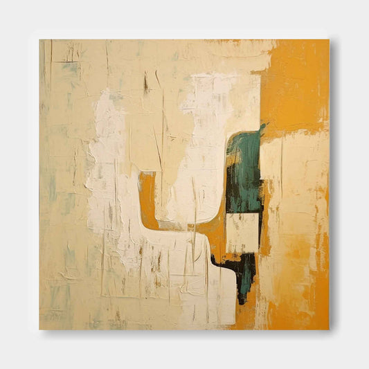 Ochre Structures - Textured Abstract Art Yellow and Black Painting