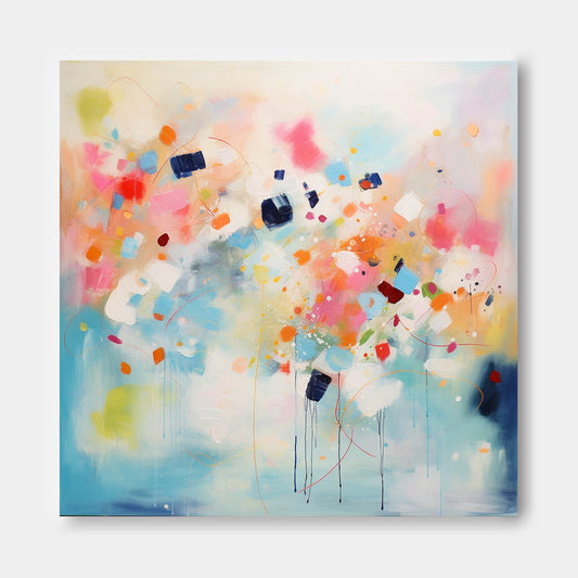Joyful Bloom - Large Colorful Abstract Art Paintings on Canvas