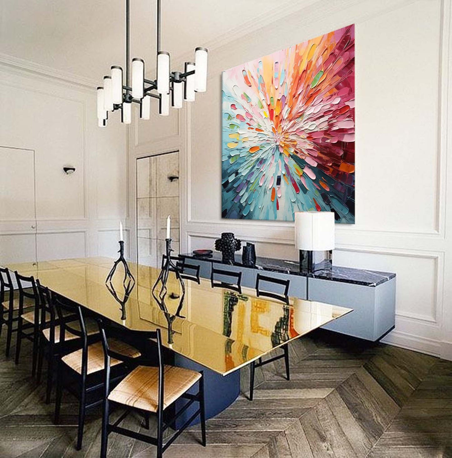 Color Burst - Vibrant and Textured Colorful Oil Painting