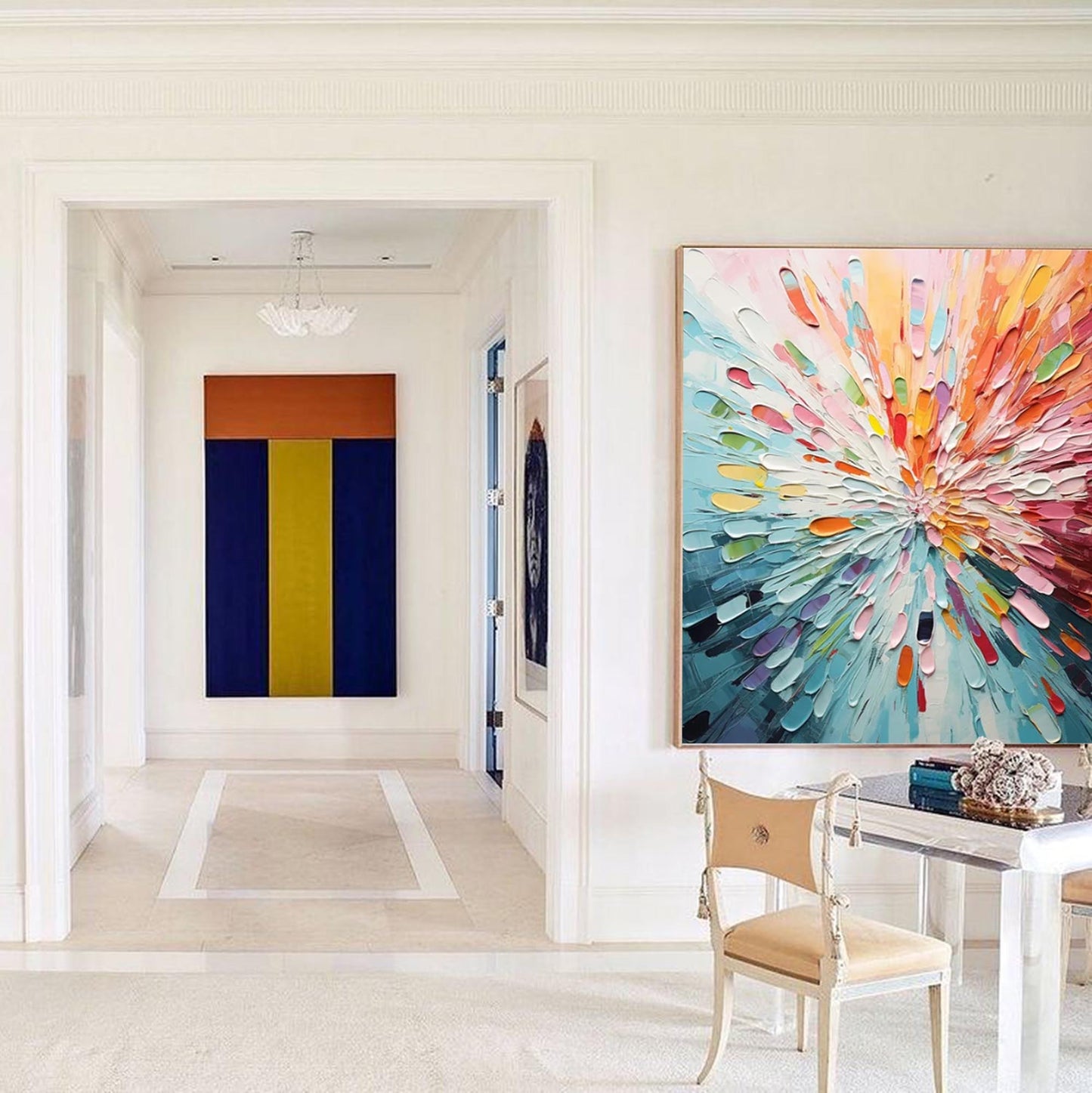 Color Burst - Vibrant and Textured Colorful Oil Painting