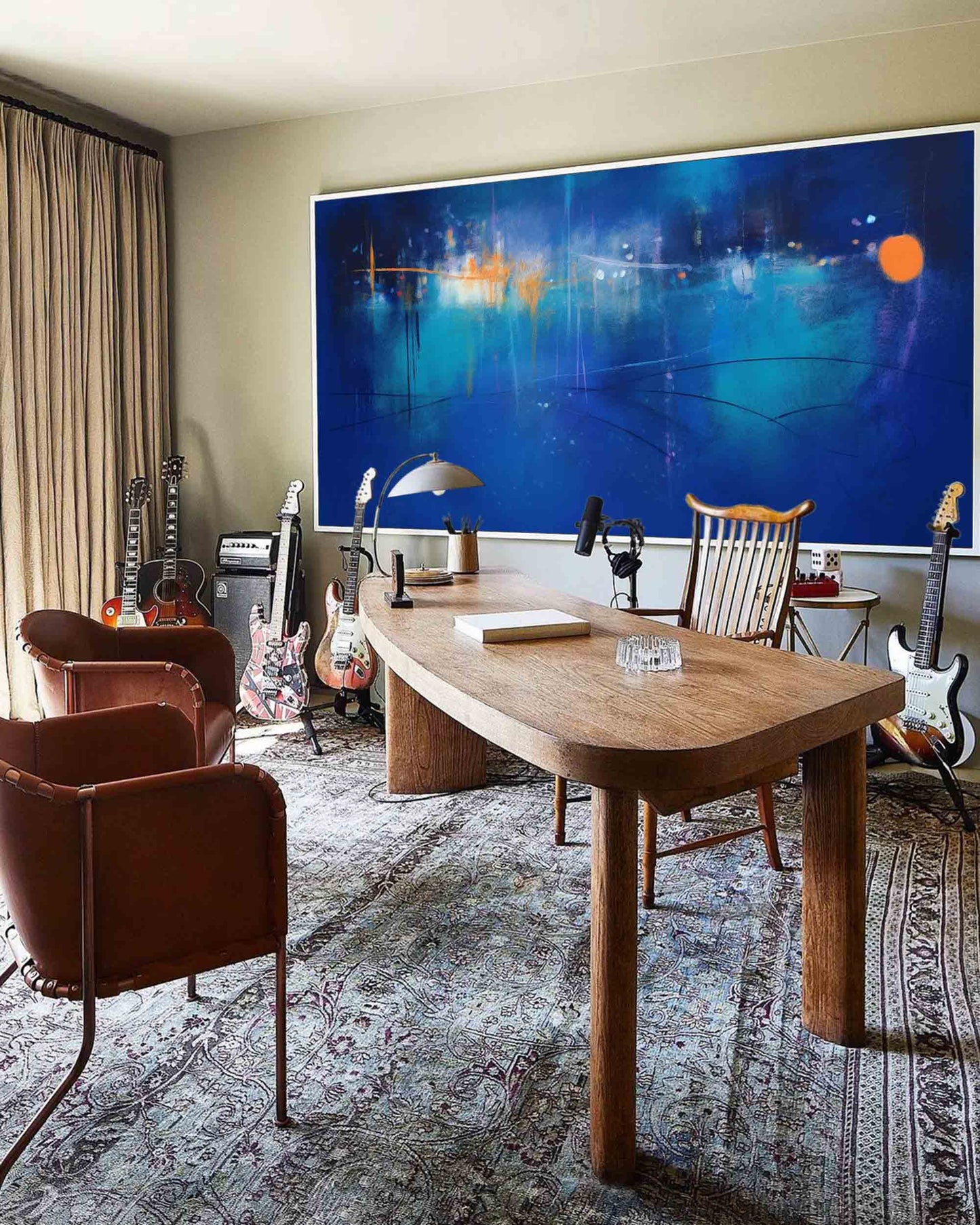 Midnight City - Moody Abstract Dark Art Painting