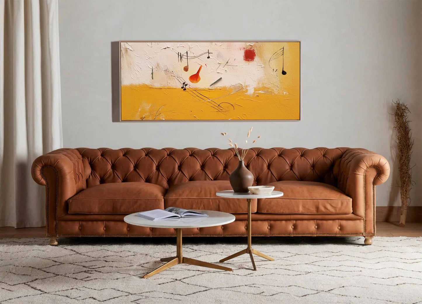 Golden Harmony - Textured Abstract Music Painting