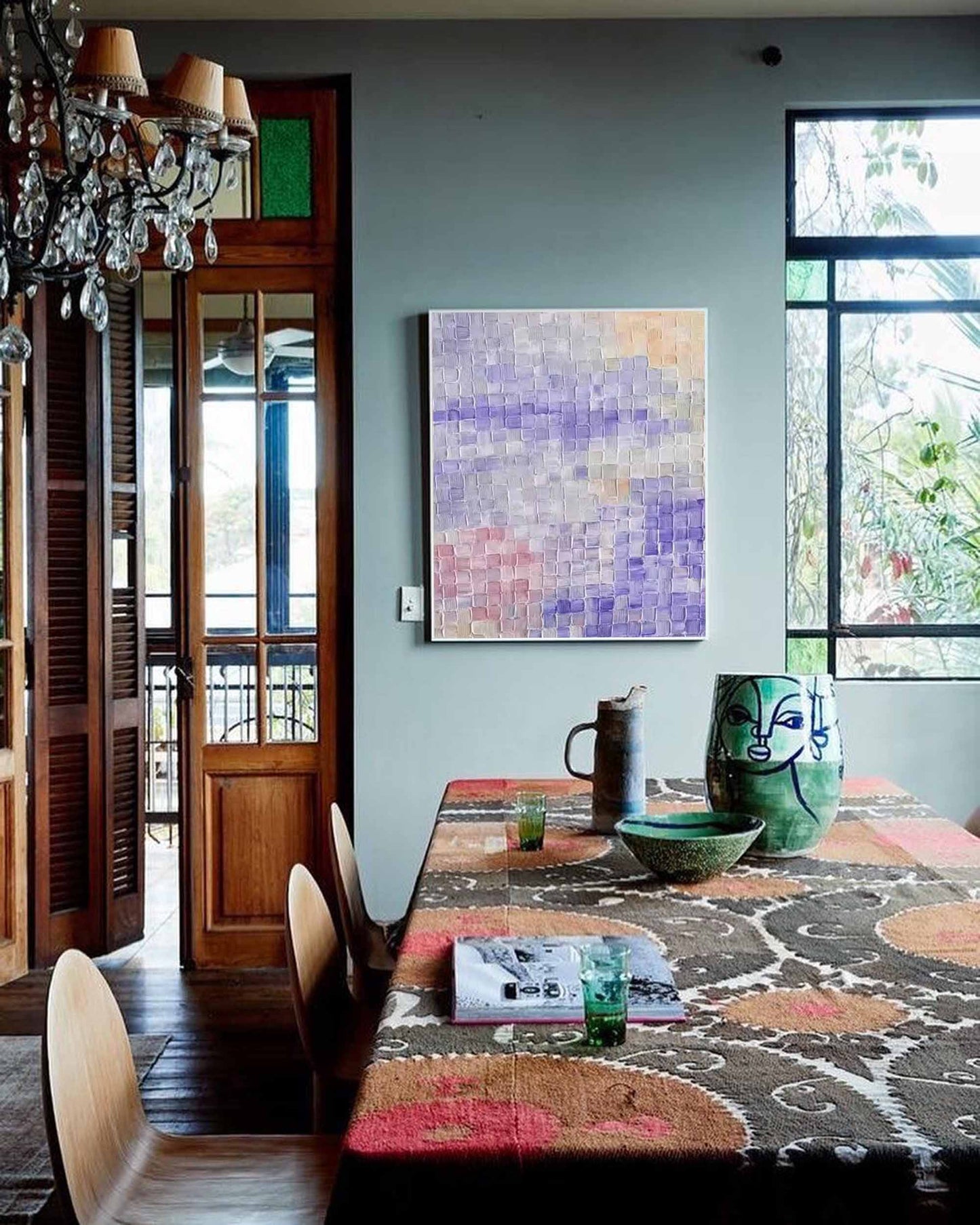 Lavender Weave - Calming Purple Abstract Art, Textured Painting