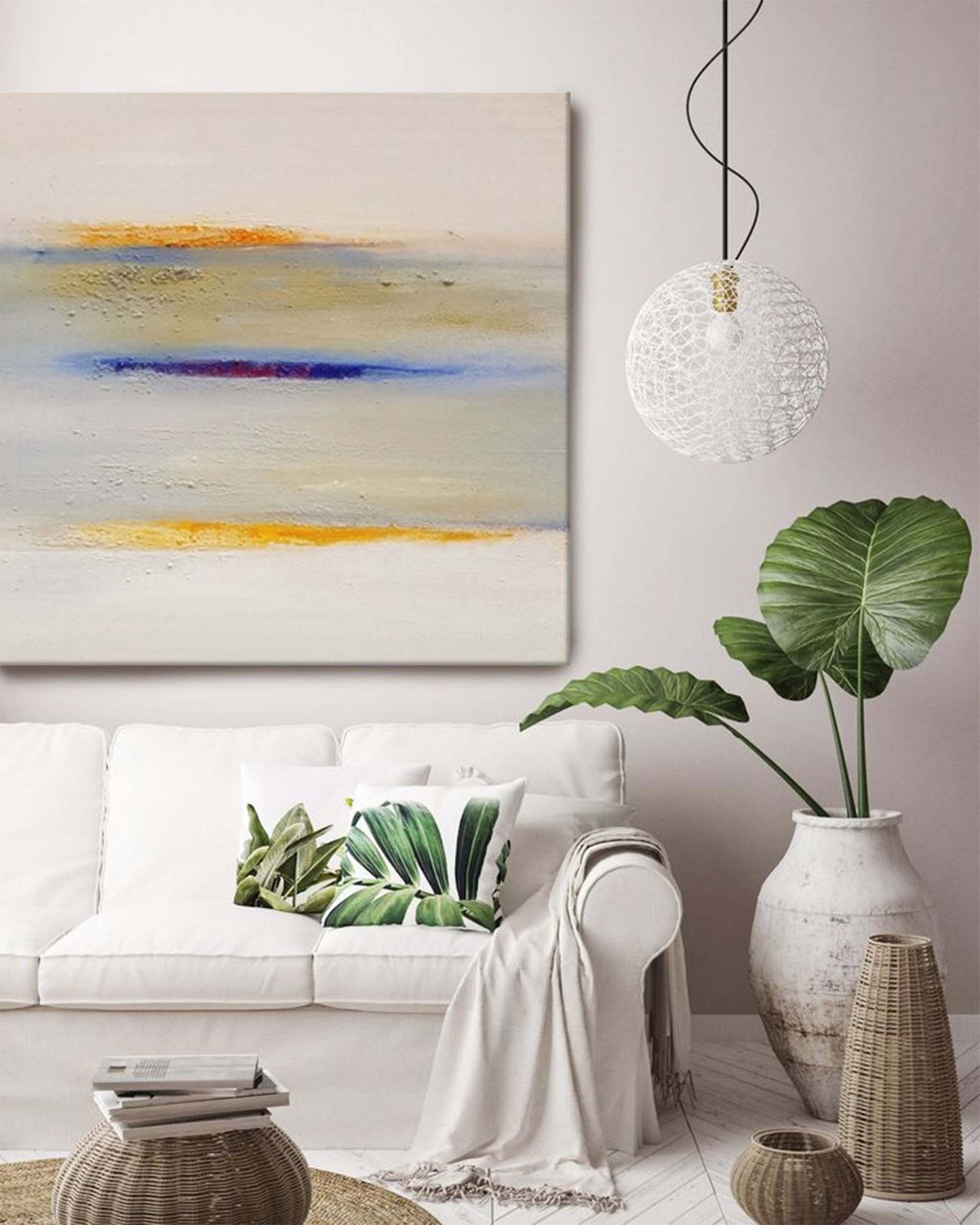 Serene Horizon - Horizontal Wall Art Minimalist Abstract Painting