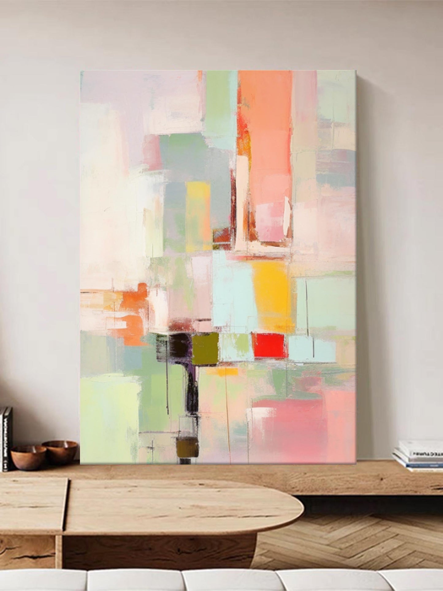 Ethereal City - Light Wall Art Pastel Abstract Canvas
