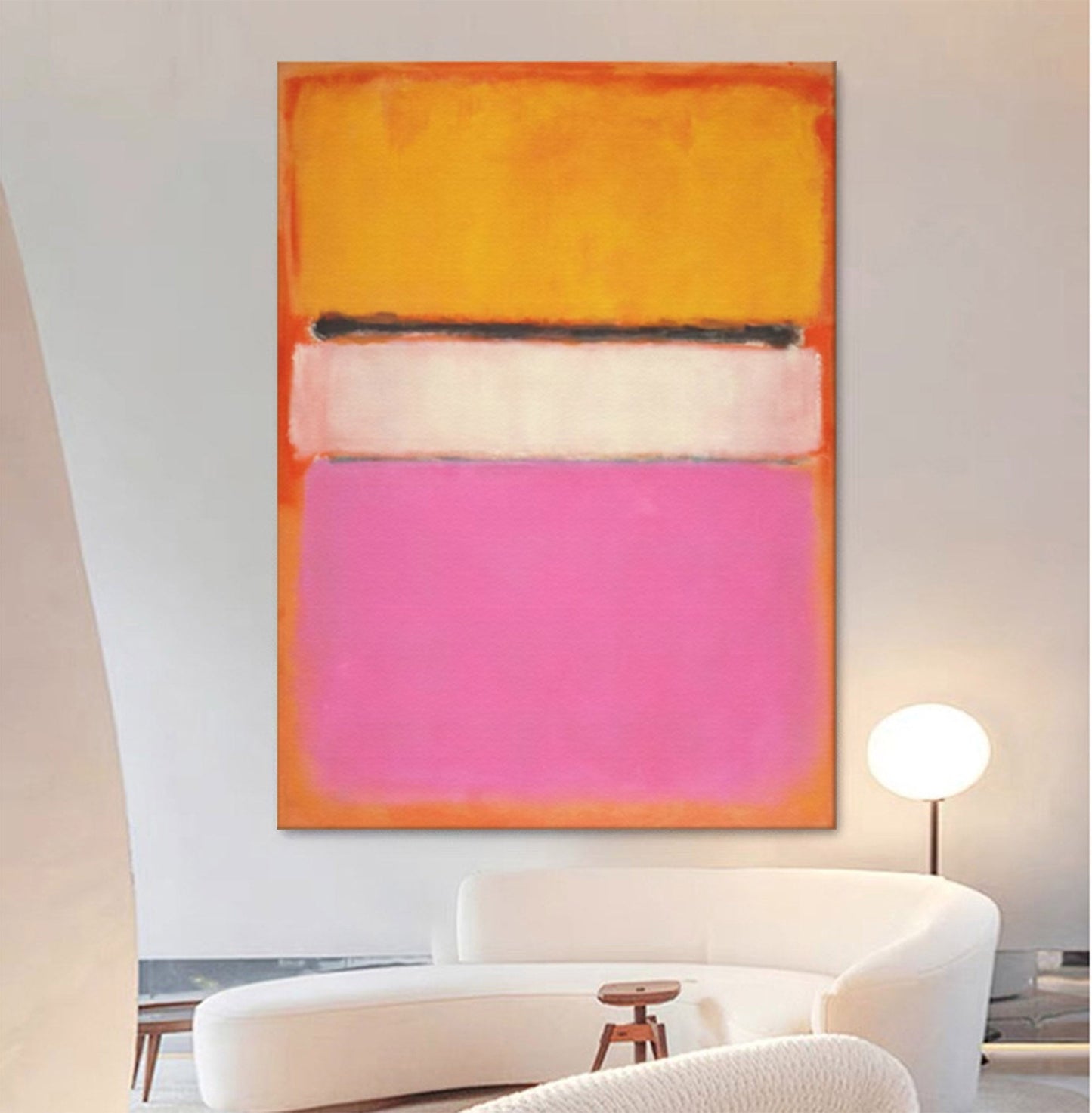Sunset Glow - Pink and Orange Wall Art Abstract Canvas