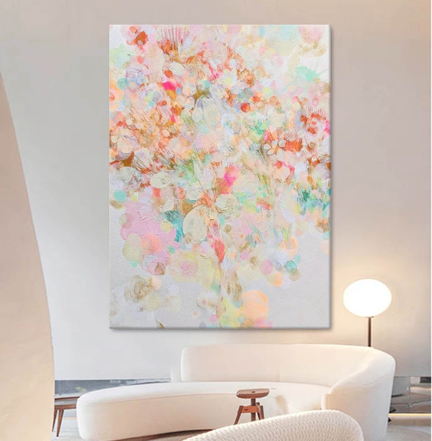 Spring Whisper - Pastel Abstract Floral Painting Canvas Art