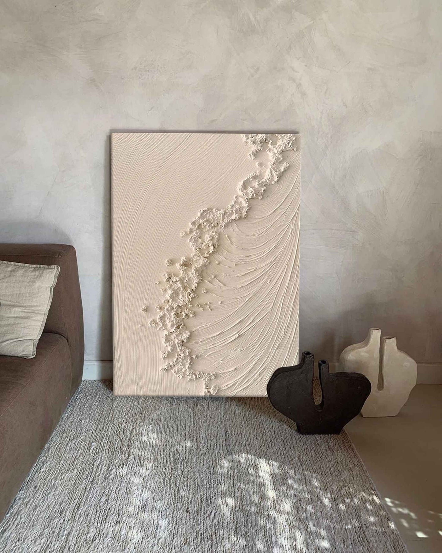 Zen Coast - Textured Beige Minimalist Wabi Sabi Wall Decor