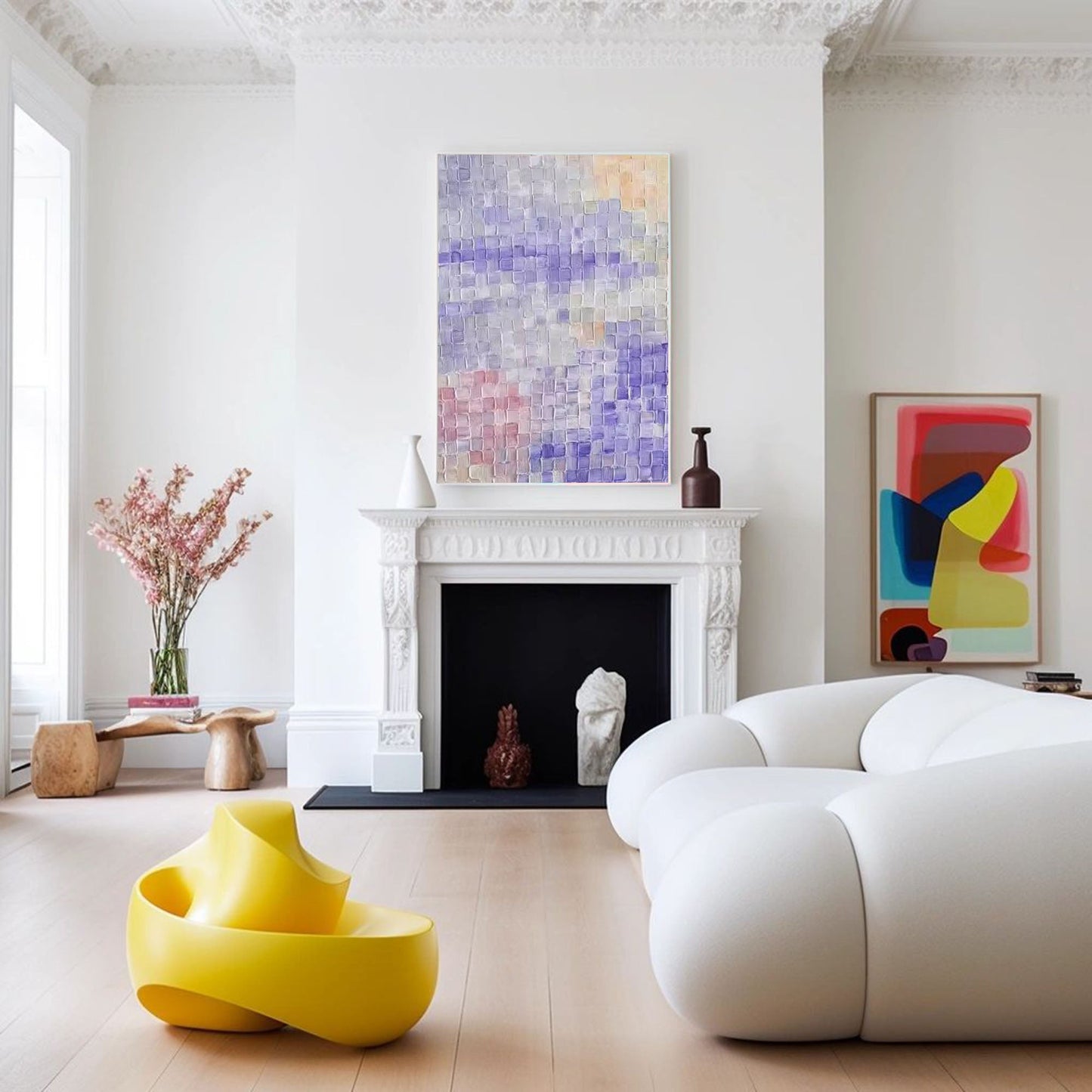 Lavender Weave - Calming Purple Abstract Art, Textured Painting