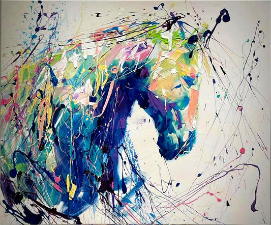 Wild Spirit - Colorful Abstract Horse Wall Art Canvas