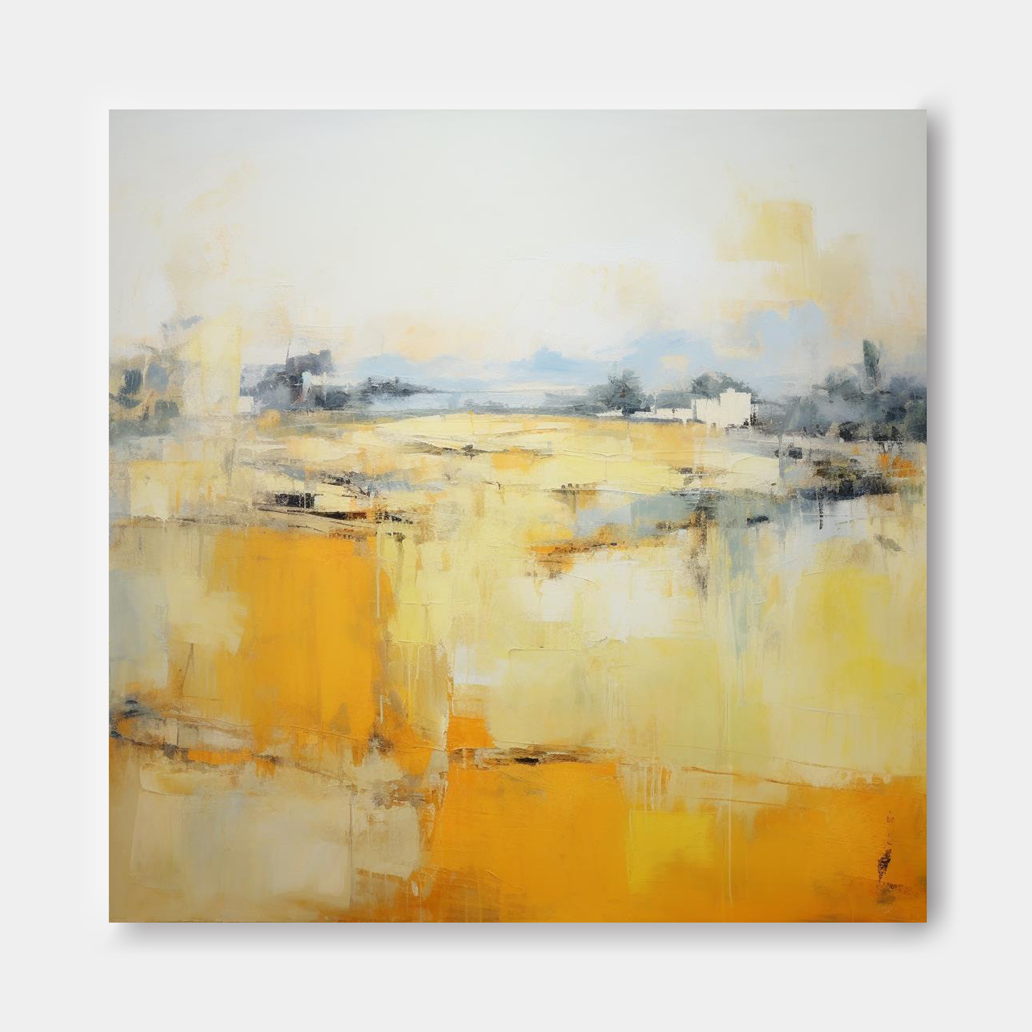 Golden Harvest - Rustic Wall Art Abstract Landscape Canvas