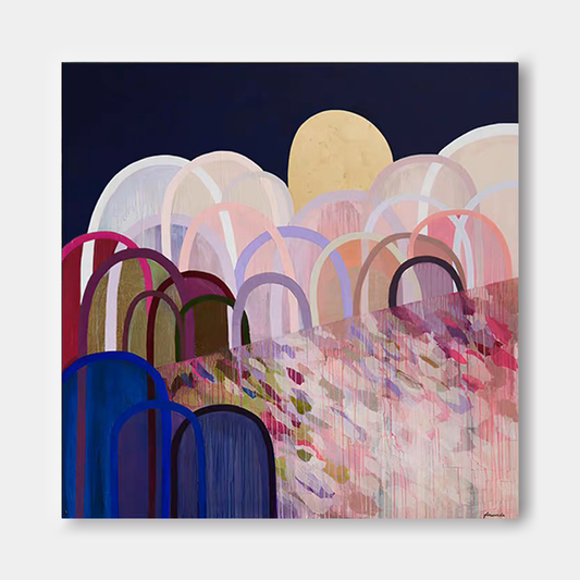 Midnight Arches - Colorful Abstract Arched Wall Art Canvas
