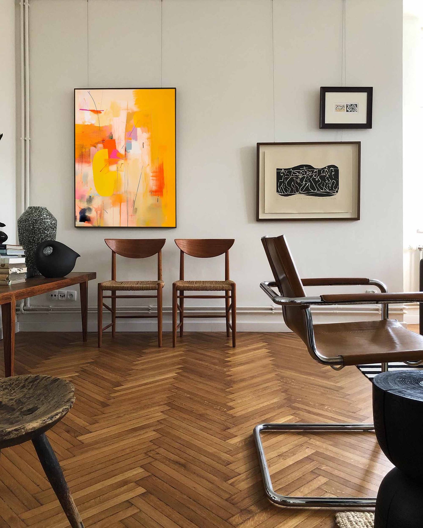 Urban Sunset - Abstract Painting Ideas, Yellow and Pink Wall Art