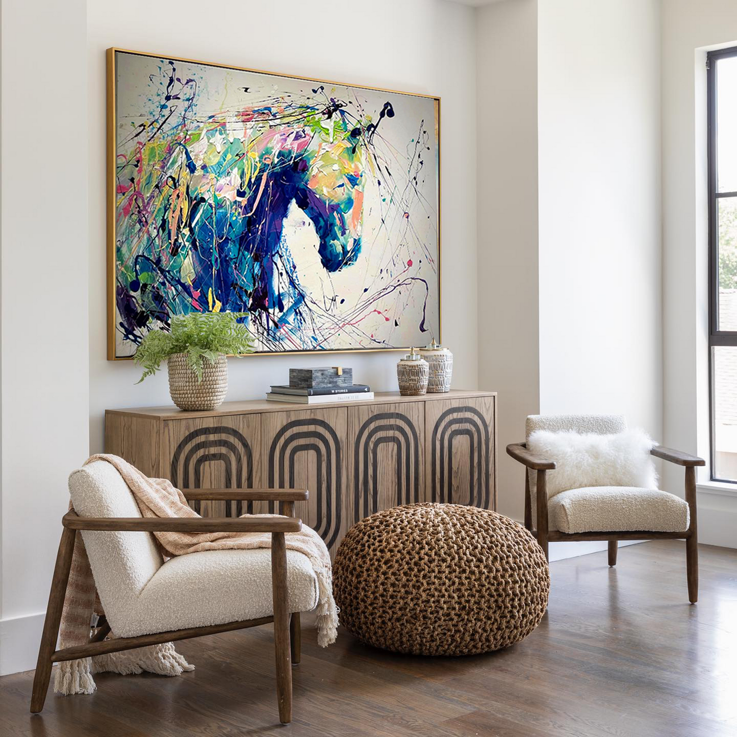 Wild Spirit - Colorful Abstract Horse Wall Art Canvas
