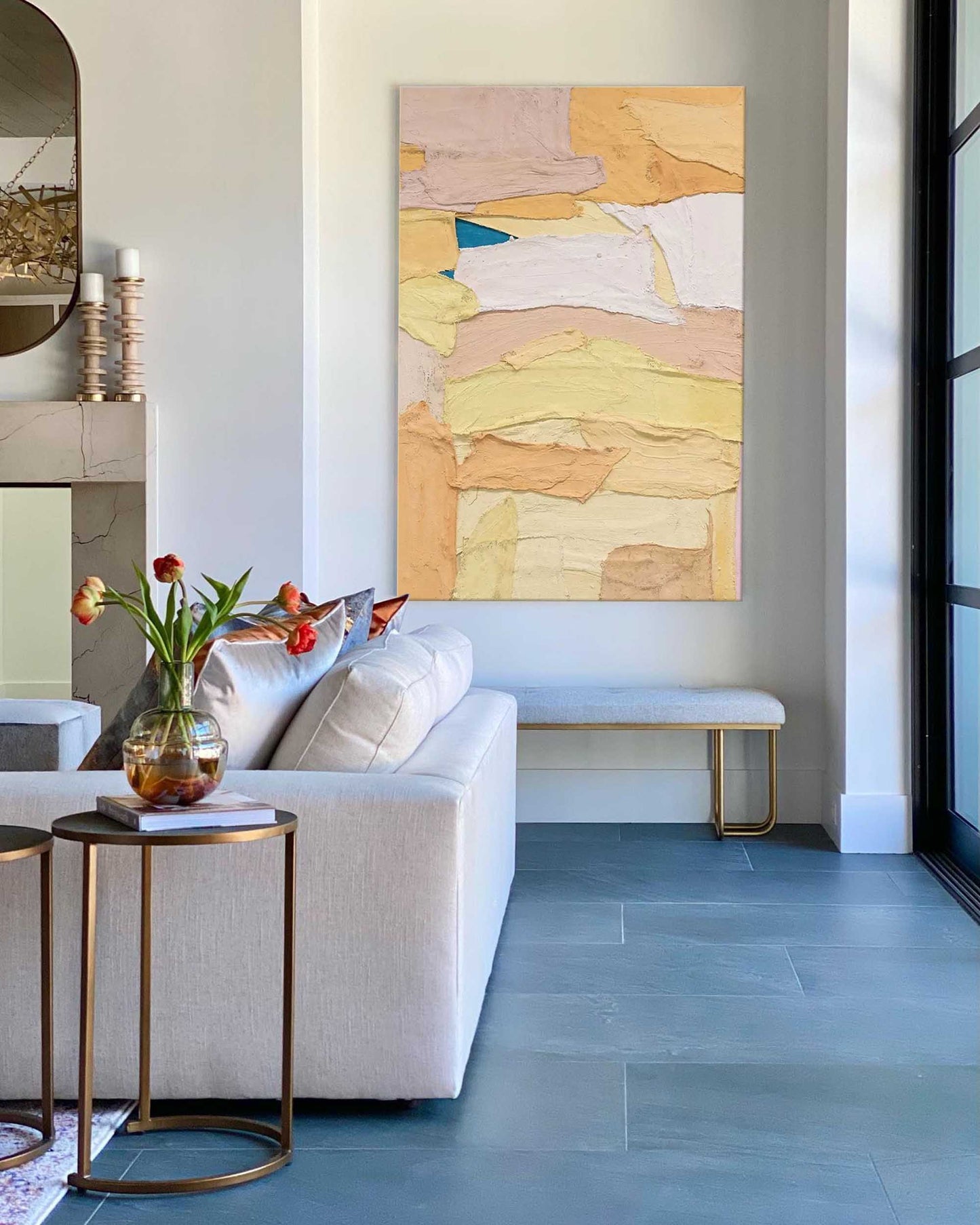 Desert Sun - Abstract Textured Paintings in Warm Earth Tones