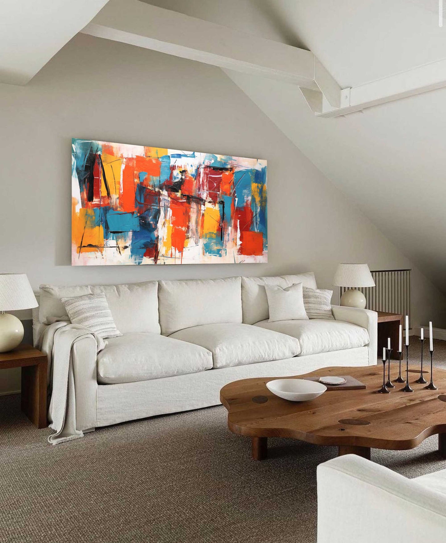 Urban Pulse - Large Abstract Horizontal Art, Contemporary Painting