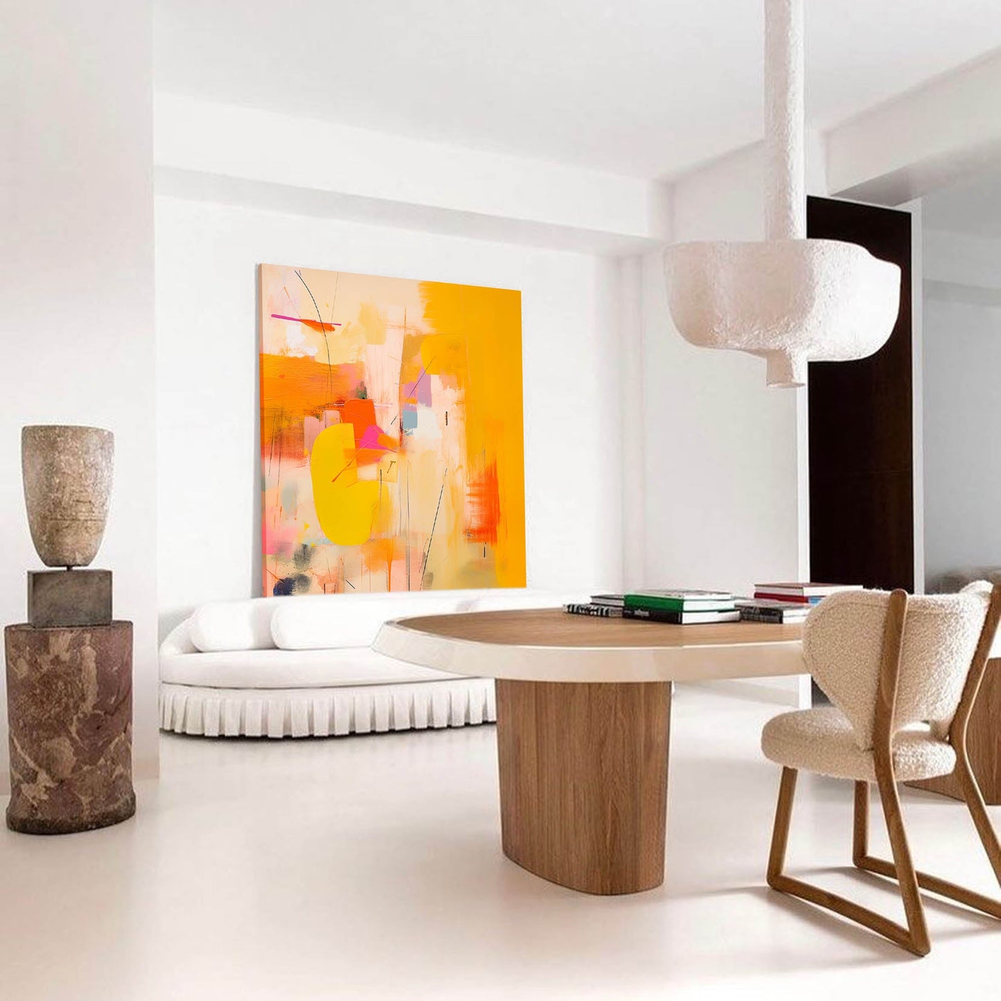 Urban Sunset - Abstract Painting Ideas, Yellow and Pink Wall Art