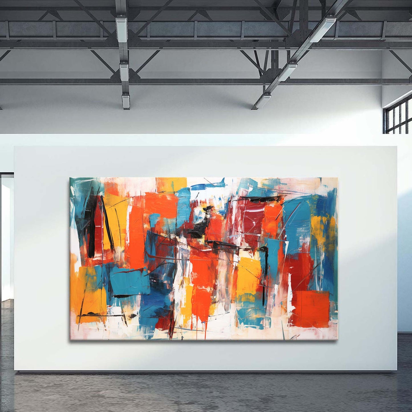 Urban Pulse - Large Abstract Horizontal Art, Contemporary Painting